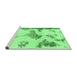 Sideview of Machine Washable Abstract Emerald Green Modern Area Rugs, wshabs1186emgrn