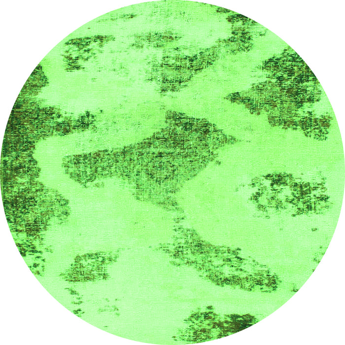 Round Abstract Green Modern Rug, abs1186grn