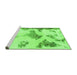 Sideview of Machine Washable Abstract Green Modern Area Rugs, wshabs1186grn