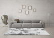 Machine Washable Abstract Gray Modern Rug in a Living Room,, wshabs1186gry