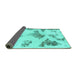 Sideview of Abstract Turquoise Modern Rug, abs1186turq