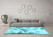 Machine Washable Abstract Light Blue Modern Rug in a Living Room, wshabs1186lblu