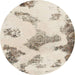 Round Machine Washable Abstract Wheat Beige Rug, wshabs1186