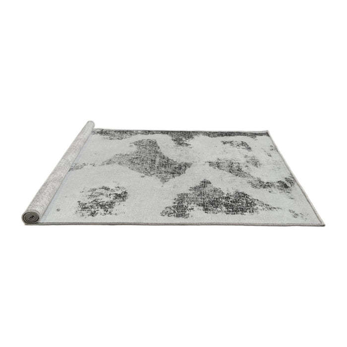 Sideview of Machine Washable Abstract Gray Modern Rug, wshabs1186gry