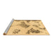 Sideview of Machine Washable Abstract Brown Modern Rug, wshabs1186brn