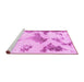 Sideview of Machine Washable Abstract Pink Modern Rug, wshabs1186pnk