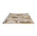 Sideview of Machine Washable Abstract Desert Sand Beige Rug, wshabs1187