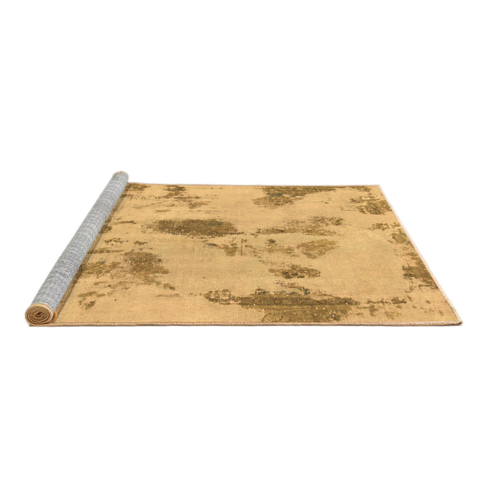 Sideview of Machine Washable Abstract Brown Modern Rug, wshabs1187brn