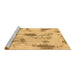 Sideview of Machine Washable Abstract Brown Modern Rug, wshabs1187brn