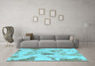 Machine Washable Abstract Light Blue Modern Rug in a Living Room, wshabs1187lblu
