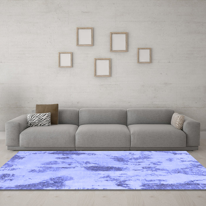 Machine Washable Abstract Blue Modern Rug in a Living Room, wshabs1187blu
