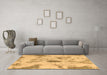 Machine Washable Abstract Brown Modern Rug in a Living Room,, wshabs1187brn