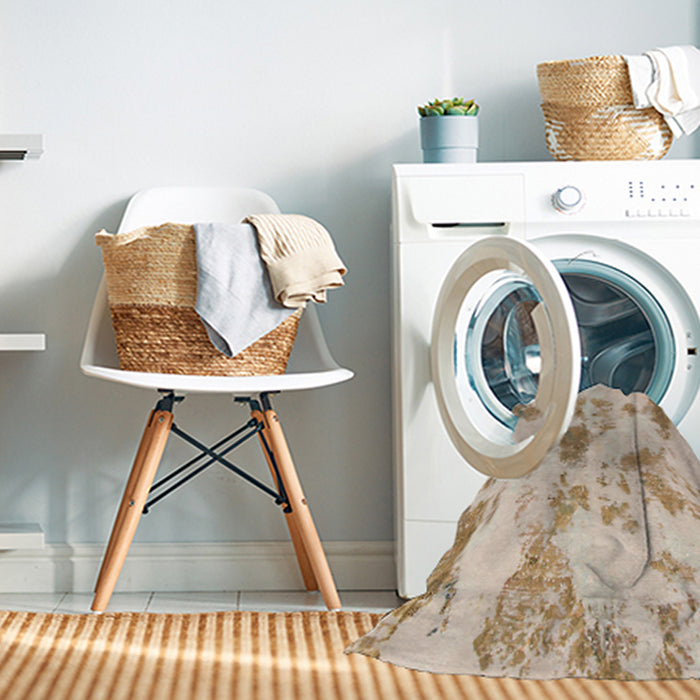 Machine Washable Abstract Desert Sand Beige Rug in a Washing Machine, wshabs1187