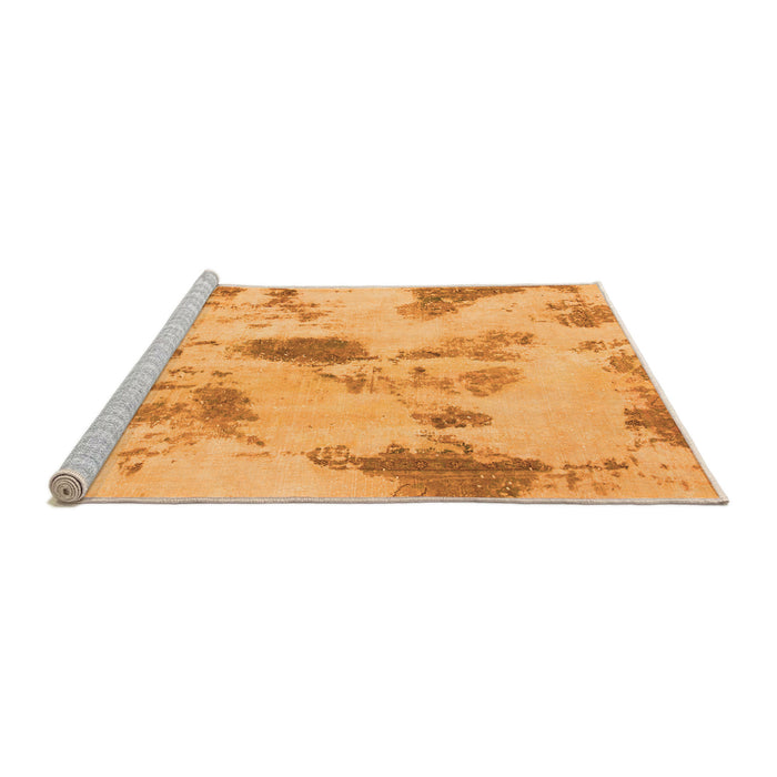 Sideview of Machine Washable Abstract Orange Modern Area Rugs, wshabs1187org