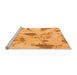 Sideview of Machine Washable Abstract Orange Modern Area Rugs, wshabs1187org