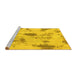 Sideview of Machine Washable Abstract Yellow Modern Rug, wshabs1187yw