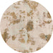 Round Abstract Desert Sand Beige Modern Rug, abs1187