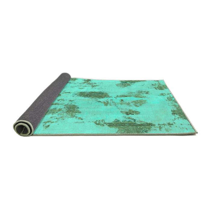 Sideview of Abstract Turquoise Modern Rug, abs1187turq