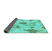 Sideview of Abstract Turquoise Modern Rug, abs1187turq