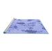 Sideview of Machine Washable Abstract Blue Modern Rug, wshabs1187blu