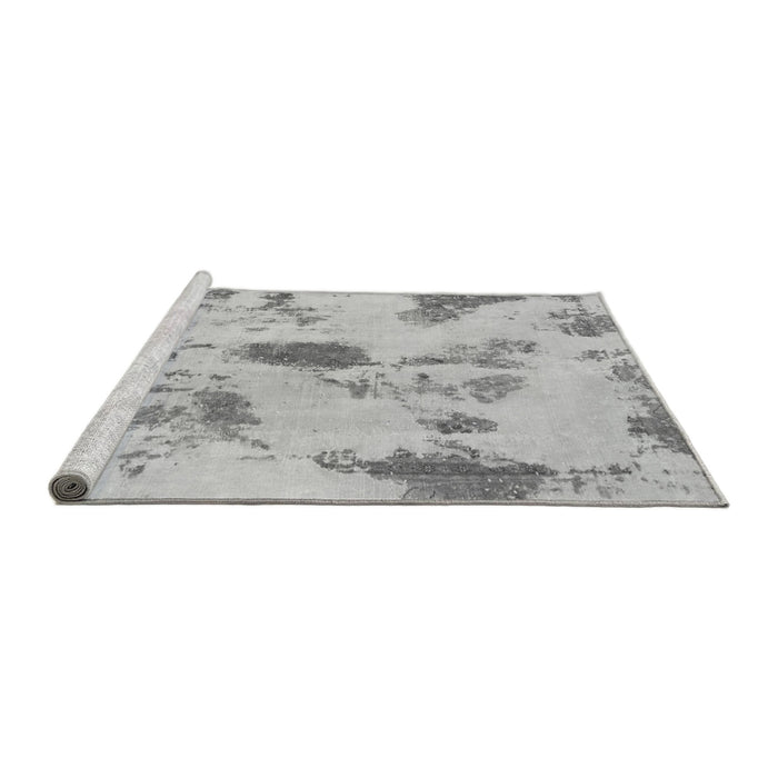 Sideview of Machine Washable Abstract Gray Modern Rug, wshabs1187gry