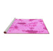 Sideview of Machine Washable Abstract Pink Modern Rug, wshabs1187pnk