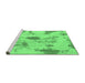 Sideview of Machine Washable Abstract Emerald Green Modern Area Rugs, wshabs1187emgrn