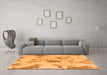 Machine Washable Abstract Orange Modern Area Rugs in a Living Room, wshabs1187org