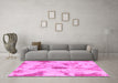 Machine Washable Abstract Pink Modern Rug in a Living Room, wshabs1187pnk