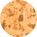 Round Abstract Orange Modern Rug, abs1187org