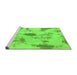 Sideview of Machine Washable Abstract Green Modern Area Rugs, wshabs1187grn