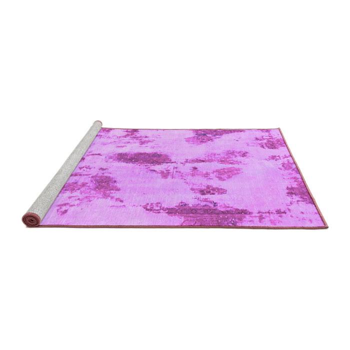 Sideview of Machine Washable Abstract Purple Modern Area Rugs, wshabs1187pur