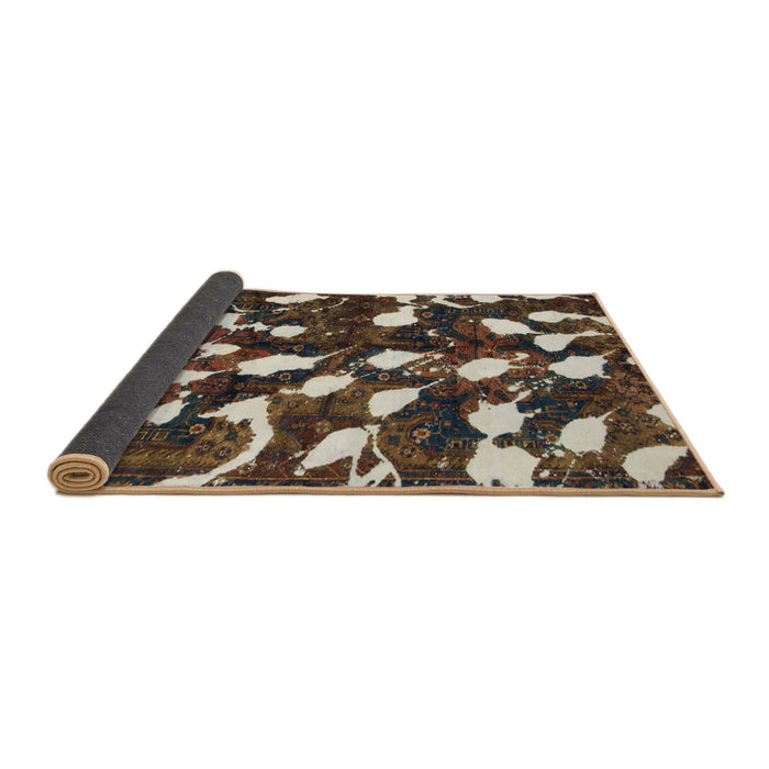 Sideview of Abstract Bakers Brown Modern Rug, abs1188