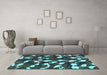 Machine Washable Abstract Light Blue Modern Rug in a Living Room, wshabs1188lblu