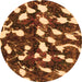 Round Abstract Orange Modern Rug, abs1188org