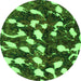 Round Abstract Green Modern Rug, abs1188grn