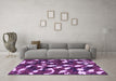 Machine Washable Abstract Purple Modern Area Rugs in a Living Room, wshabs1188pur