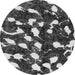 Round Machine Washable Abstract Gray Modern Rug, wshabs1188gry