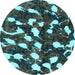 Round Machine Washable Abstract Light Blue Modern Rug, wshabs1188lblu