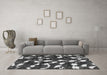 Machine Washable Abstract Gray Modern Rug in a Living Room,, wshabs1188gry