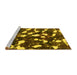 Sideview of Machine Washable Abstract Yellow Modern Rug, wshabs1188yw