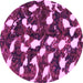 Round Abstract Pink Modern Rug, abs1188pnk