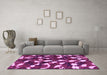 Machine Washable Abstract Pink Modern Rug in a Living Room, wshabs1188pnk