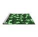 Sideview of Machine Washable Abstract Emerald Green Modern Area Rugs, wshabs1188emgrn