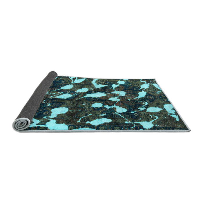 Sideview of Abstract Light Blue Modern Rug, abs1188lblu
