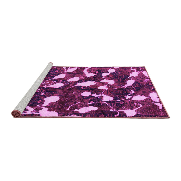 Sideview of Machine Washable Abstract Pink Modern Rug, wshabs1188pnk
