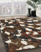 Machine Washable Abstract Bakers Brown Rug in a Family Room, wshabs1188