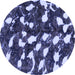 Round Machine Washable Abstract Blue Modern Rug, wshabs1188blu