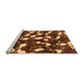 Sideview of Machine Washable Abstract Orange Modern Area Rugs, wshabs1188org