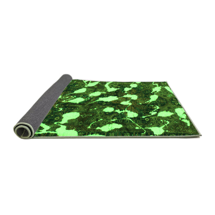 Sideview of Abstract Green Modern Rug, abs1188grn